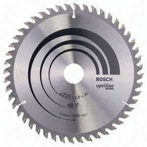 Optiline Carbide-Tipped Wood Circular <b>Saw</b> Blade 48 Teeth Bore 30 mm Kerf 2.8 mm Outer Diameter 210 mm Bosch for Optimal - Product Image 1