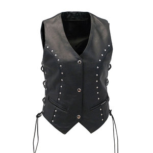Gilet en cuir pour motardes fabriqué en usine, OEM, cuir véritable, coque de haute qualité, respirant, personnalisable, prix bas, vente chaude - Product Image 1