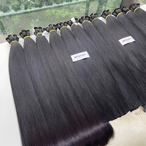 Precio al por mayor 100g Extensiones de humano en bruto virgen fuerte estilo recto sedoso colores oscuros Super doble dibujado de lujo - Product Image 1
