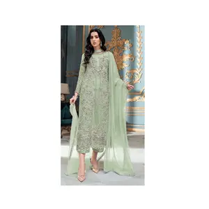 Chất lượng tiêu chuẩn nặng Organza với Thêu trình tự làm việc pakistani phù hợp cho Đảng mặc dịp từ Ấn Độ Nhà cung cấp