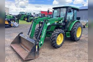 Tracteur à roues John Deere 5075E 120 CV pour usage agricole, couleur vert-jaune - Product Image 4