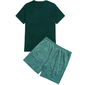 Conjunto de dos piezas personalizado para hombre, ropa de calle de verano, camisa informal lisa, pantalones cortos para correr de talla grande, patrón de servicio - Product Image 6