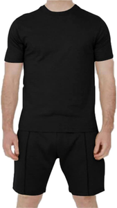 Conjuntos cortos de 2 piezas de lino personalizados para hombre, camisas y pantalones cortos de manga corta de color sólido de verano, conjuntos térmicos de dos piezas - Product Image 4