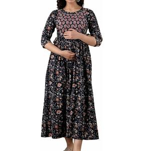 Vestido de maternidad de verano para mujer, estilo de embarazo de algodón suelto, lavable con patrón de impresión, Vestido ligero y cómodo, transpirable - Product Image 3