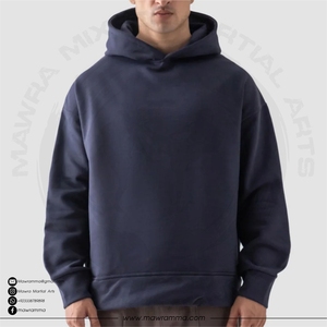 Sweat à capuche surdimensionné personnalisé en coton molletonné 100 % écologique, sérigraphié et brodé, respirant et à séchage rapide - Product Image 3