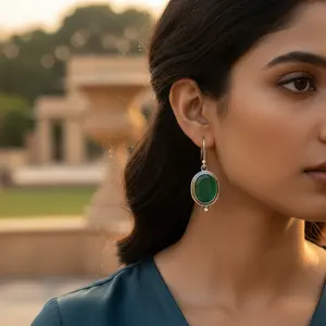 Boucles d'oreilles pendantes en argent plaqué or 18 carats pour femmes, bijoux élégants - Product Image 1