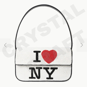 Sac à bandoulière perlé léger et durable I O NY avec broderie de perles de rocaille Design unique fait main pur personnalisable - Product Image 1