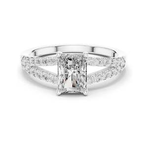 Bague de fiançailles en diamant de laboratoire taille princesse 0,29 CT, clarté VVS-VS EF, or 18 carats, 14 carats, 10 carats et argent 925, rose, jaune, blanc - Product Image 1