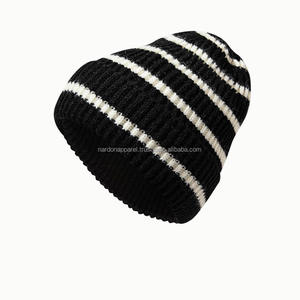 Nardon Apparel Gorro de punto de lana de cordero cálido de lujo lindo personalizado Cachemira de invierno Bennie 100% gorros de lana pura con logotipo - Product Image 5
