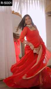 Nouveau lourd Bollywood Designer Salwar Kameez costume Style pakistanais Gharara costume avec broderie dentelle bordure Georgette Dupatta ensemble - Product Image 4