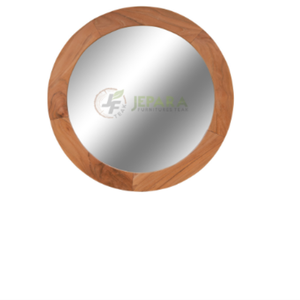 Miroir mural décoratif de style luxueux avec cadre en bois de teck pour la décoration de la maison et les meubles de villa - Product Image 4