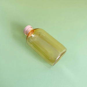 500ml Vide Cosmétique Fabricants Plat Épaule Ambre Jaune Couleurs Pet En Plastique Brume Flip cap Bouteille - Product Image 3