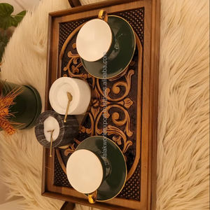 Vente en gros de plateaux de service de restaurant rectangulaires en bois personnalisés pour les services hôteliers de Falak World Export - Product Image 5