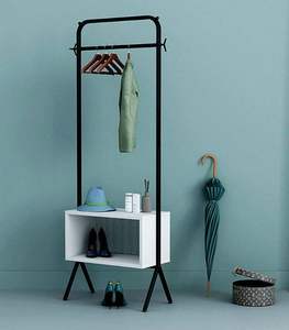 New Arrival Stand <b>Coat</b> Hanging Rack with Bottom Shelves Multipurpose Clothes <b>Shoes</b> Rack Pot Holding Standing Shelf at Wholesale - Product Image 1