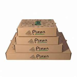 Boîte à pizza écologique, de qualité alimentaire, compatible micro-ondes, recyclable, en papier kraft, pour des opérations de restauration durables - Product Image 1
