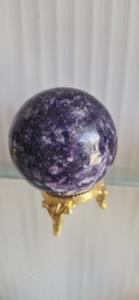 Esfera/Bola de Lepidolita para Sanación Reiki, Limpieza de Rejillas y Aura, Corrección de Vastu y Sanación con Cristales, Tamaño de la Bola 50-55 mm - Product Image 1