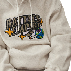 Sweat à capuche personnalisé en coton épais 100% avec broderie chenille 3D, style streetwear décontracté d'hiver avec doublure en satin - Product Image 3
