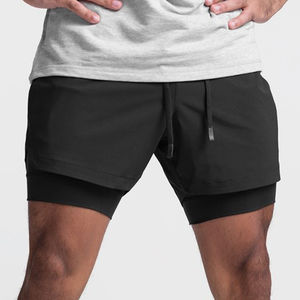 Custom Sweat Compression 2 in 1 Print Designer Nylon Fitness Boxer Gym Workout Sports Shorts Men Double Layer Joggers Shorts - Product Image 4