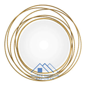 Espejo colgante de pared con marco de hierro para sala de estar, decoración de último diseño, oro antiguo, a la venta - Product Image 5