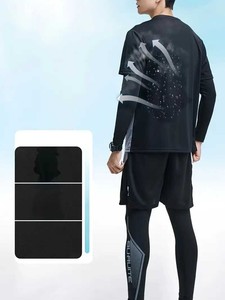 Conjunto personalizable de cuatro piezas sublimado 100% poliéster deportes kit secado rápido ligero fútbol uniforme de fútbol traje completo estampado - Product Image 4