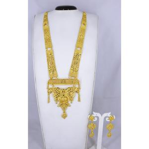 Parure de bijoux collier avec boucles d'oreilles en laiton plaqué or pur parure de bijoux collier design haute qualité Émirats arabes unis Dubaï - Product Image 1