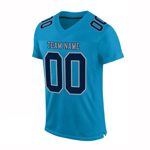 Recién llegado, camiseta de malla de fútbol, Color azul cielo, manga corta, poliéster, hecho de secado rápido, camiseta de aficionado al ejercicio de fútbol americano - Product Image 1