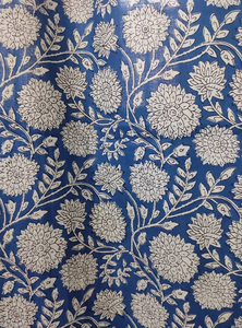 Rideaux et cantonnières indiens imprimés en coton à fleurs bleues, style moderne, ombrage léger, rideaux toutes saisons pour chambres - Product Image 3