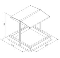 Bac à sable en bois d'extérieur avec auvent réglable en hauteur (UPF 50+), pare-soleil rayé, pour circuit de jeu, écologique, pour jardin