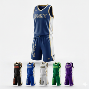 ชุดยูนิฟอร์มบาสเก็ตบอลแบบกำหนดเองสำหรับทีมและสโมสร เสื้อเจอร์ซีย์และกางเกงขาสั้นน้ำหนักเบา ระบายอากาศได้ดี พร้อมโลโก้ส่วนตัว รับผลิตแบบ OEM - Product Image 1