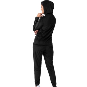 Ensemble de survêtement pour femme en polyester/coton à coupe ajustée avec logo personnalisé imprimé, sweats à capuche vintage et design délavé à l'acide - Product Image 2