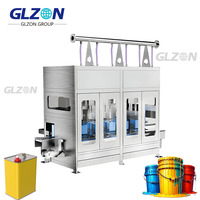 Machine de remplissage de liquides entièrement automatique |   Système de remplissage de seaux de 5 gallons |   Emballage de seaux de peinture à l'huile avec machine de capsulage