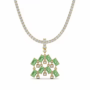 Pendentif Moissanite en or massif 14K coupe ronde Style Hip Hop Bijoux fins pour femmes Collier porte-bonheur - Product Image 1