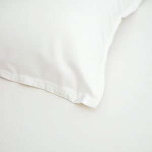 Funda de almohada de satén blanco clásico de estilo moderno, 60x90cm, brida francesa, Fundas de cojín tejidas de algodón mercerizado peinado - Product Image 4