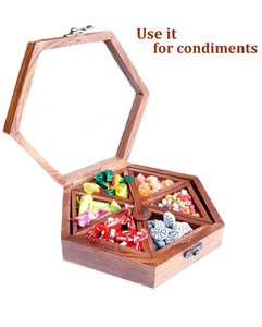 Caja de especias de madera natural, organizador decorativo para el hogar, Hotel y restaurante, cocina, lavavajillas, caja rústica hecha a mano Masala - Product Image 5