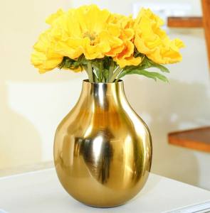 Florero de Metal de lujo para decoración del hogar, centro de mesa decorativo con acabado dorado para el hogar, sala de estar, oficina, Hotel, mesa, uso Interior - Product Image 5