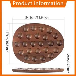 ถาดไม้อะคาเซียถาดใส่ไข่ทรงไข่ทรงไข่24ช่องสำหรับเก็บไข่สด - Product Image 2