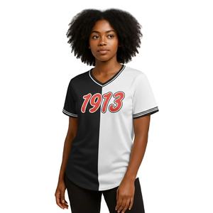 Nueva Llegada 1913 DST Greek Life Apparel Camiseta Deportiva de Dos Tonos para Mujer con Letras Personalizadas Camisetas Universitarias para Mujer - Product Image 4