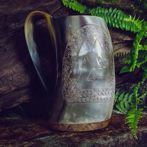 Taza de cuerno de búfalo Premium hecha a mano rústica natural ecológica, taza elegante duradera, perfecta para café, té, whisky - Product Image 1