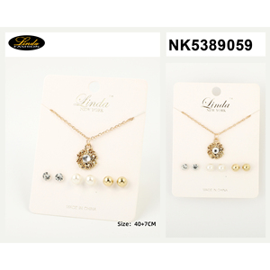 Conjunto de Joyería de Moda Chapado en Oro con Colgante de Elefante Linda y Pendientes de Botón para Mujer, Ideal para Fiestas, Joyería Metálica - Product Image 5