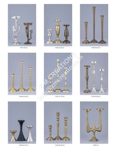 Classic Style <b>Pillar</b> Holder Wedding Decorative Metal <b>Candle</b> Holder Set Nickel Finish Handmade Portable Customizable Sizes - Product Image 2