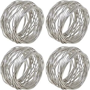 Anillos de Servilleta de Metal Plateado, Decoración Clásica para Mesa, para Cenas Diarias, Fiestas, Bodas, Ocasiones Especiales, Regalo - Product Image 5