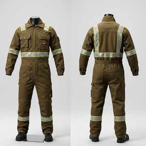 Vente en gros OEM Combinaison réfléchissante de sécurité routière haute visibilité personnalisée Vêtements de travail de construction Vêtements Frc Combinaison ignifuge - Product Image 5