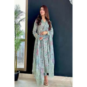Ensemble de maillot de bain à imprimé floral pour femme Iznik Lawn'24 IDL-06 BADAR TC-553 Imprimé floral Aqua - Product Image 1