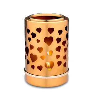 Anneaux de bougies chauffe-plat commémoratives en or, avec motifs d'amour, vie, âme, esprit