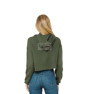 Winter Fashion Hoodies Women Warm Full Sleeves <b>Crop</b> <b>Top</b> Hoodies Single Color Blank Hoodies with Private Branding Options - Product Image 3