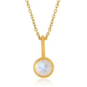 Wholesale ladies trendy high quality 925 sterling silver rainbow moon gemstone necklace pendant for high end jewelry