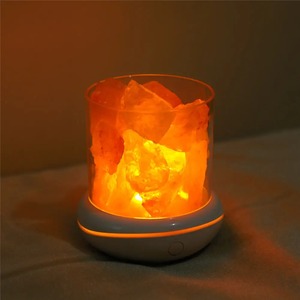 Luz de noche LED USB colorida romántica, lámpara de roca de cristal de sal del Himalaya tallada, aromaterapia de iones negativos para el amor del dormitorio - Product Image 3