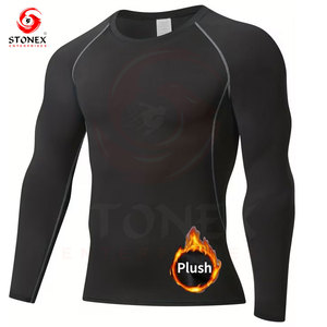 เสื้อรัดกล้ามเนื้อผู้ชายแบบระบายอากาศได้ดี พรีเมียม ปรับแต่งได้ แขนยาว แห้งเร็ว ผลิตจากผ้าสแปนเด็กซ์และโพลีเอสเตอร์ เหมาะสำหรับออกกำลังกาย ทรงปกติ - Product Image 3