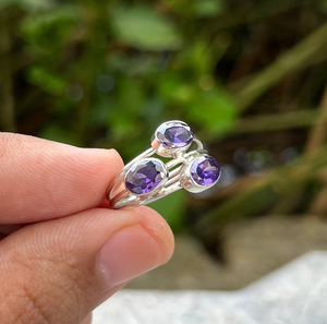 Wholesale Factory Price Amethyst Ring 925 Sterling Silver Fashion Silver Jewelry Handmade Designer Ring Christmas Gift for Her - Product Image 1