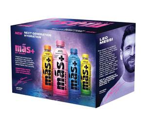 Bebida Deportiva Mas+ de Messi, Paquete de 12, Electrolitos Premium para Energía y Recuperación, Múltiples Sabores, Económica - Product Image 1